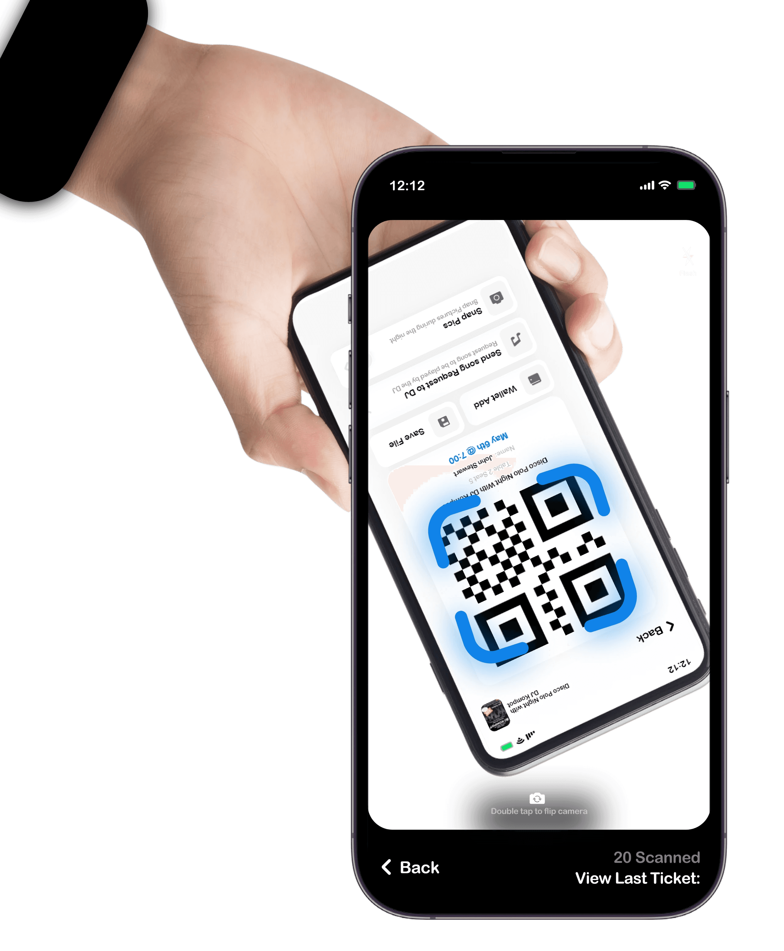 Scanning a ticket with phone